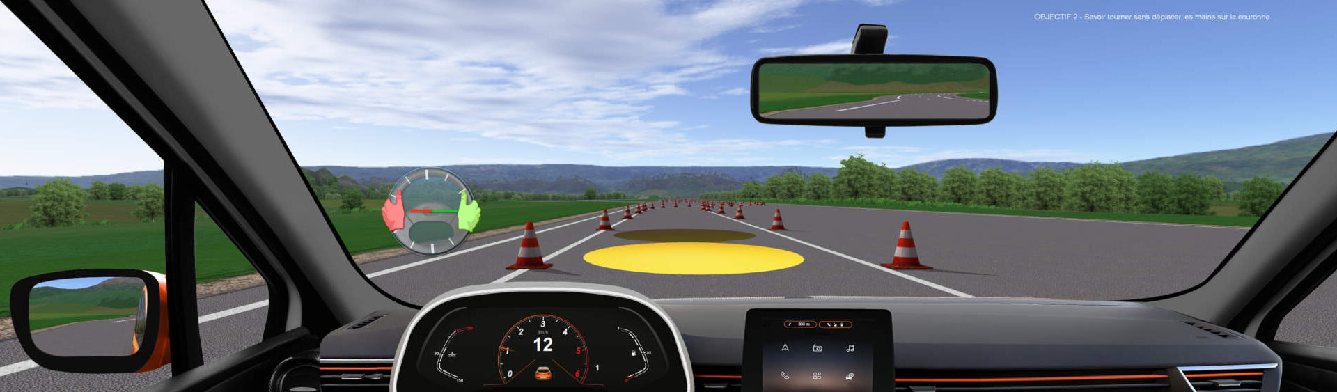 Logiciel simulateur de conduite exercice d'évaluation de conduite
