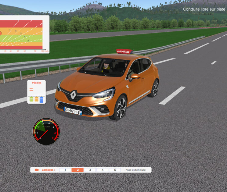 Exercice logiciel simulateur de conduite apprentissage de la conduite
