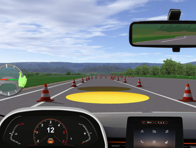 Logiciel simulateur de conduite exercice d'évaluation de conduite