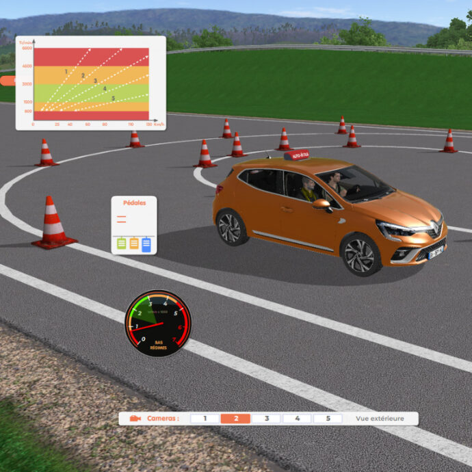 environnement visuel simulateur de conduite gamme double commande