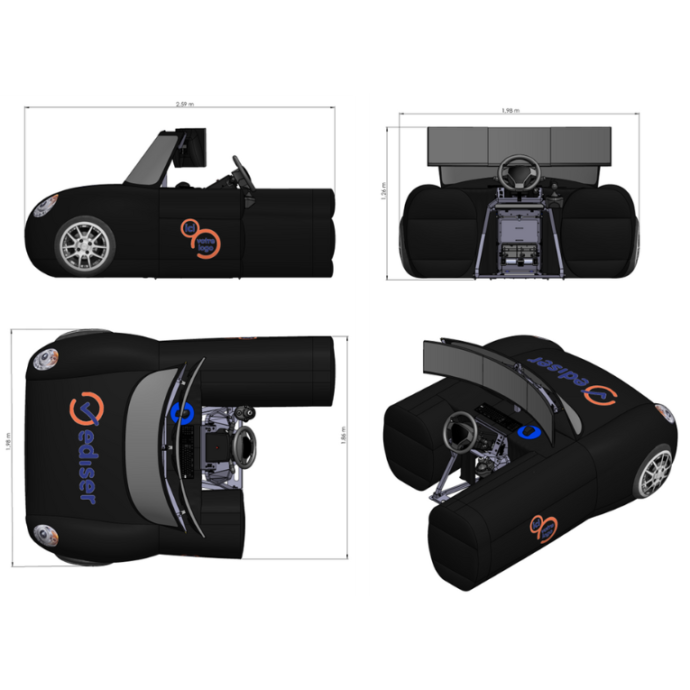 schéma dimension simulateur de conduite gamme air car