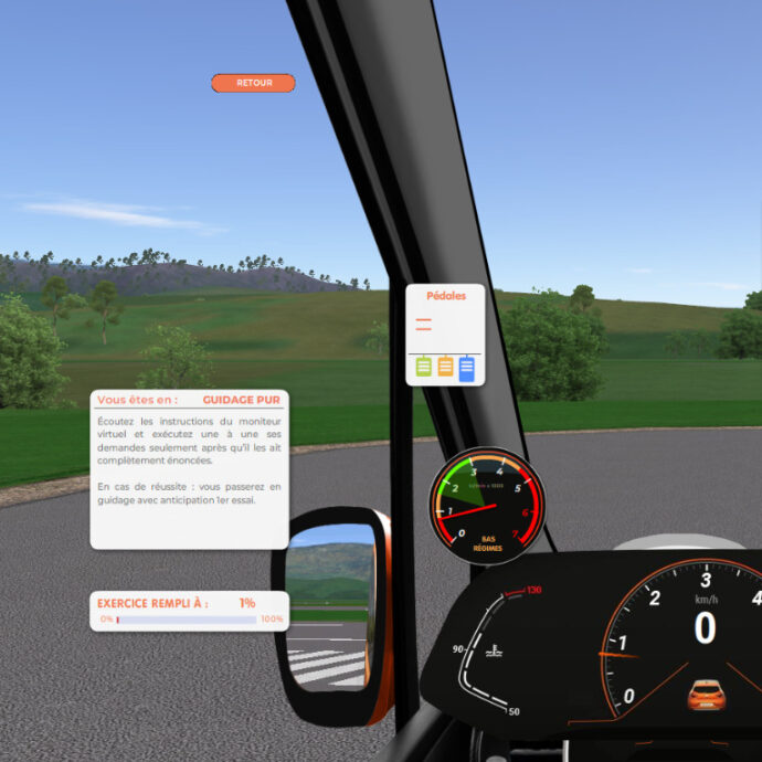environnement visuel simulateur de conduite véhicule léger pmr