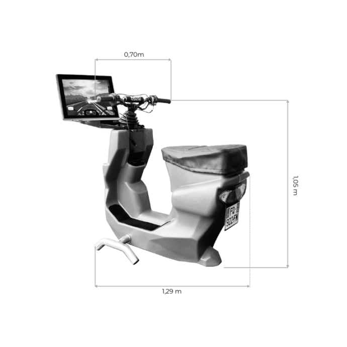 schéma dimension simulateur de conduite gamme simuscoot