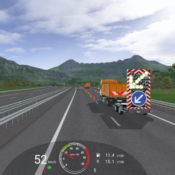 environnement visuel simulateur de conduite poids lourds