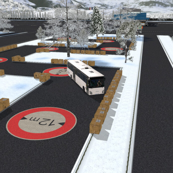 Environnement visuel et sonore simulateur de conduite poids lourds gamme cabine